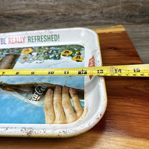 Original Vintage 1960’s Coca Cola‎ "Be Really Refreshed" Metal Serving Tray - Picture 3 of 4